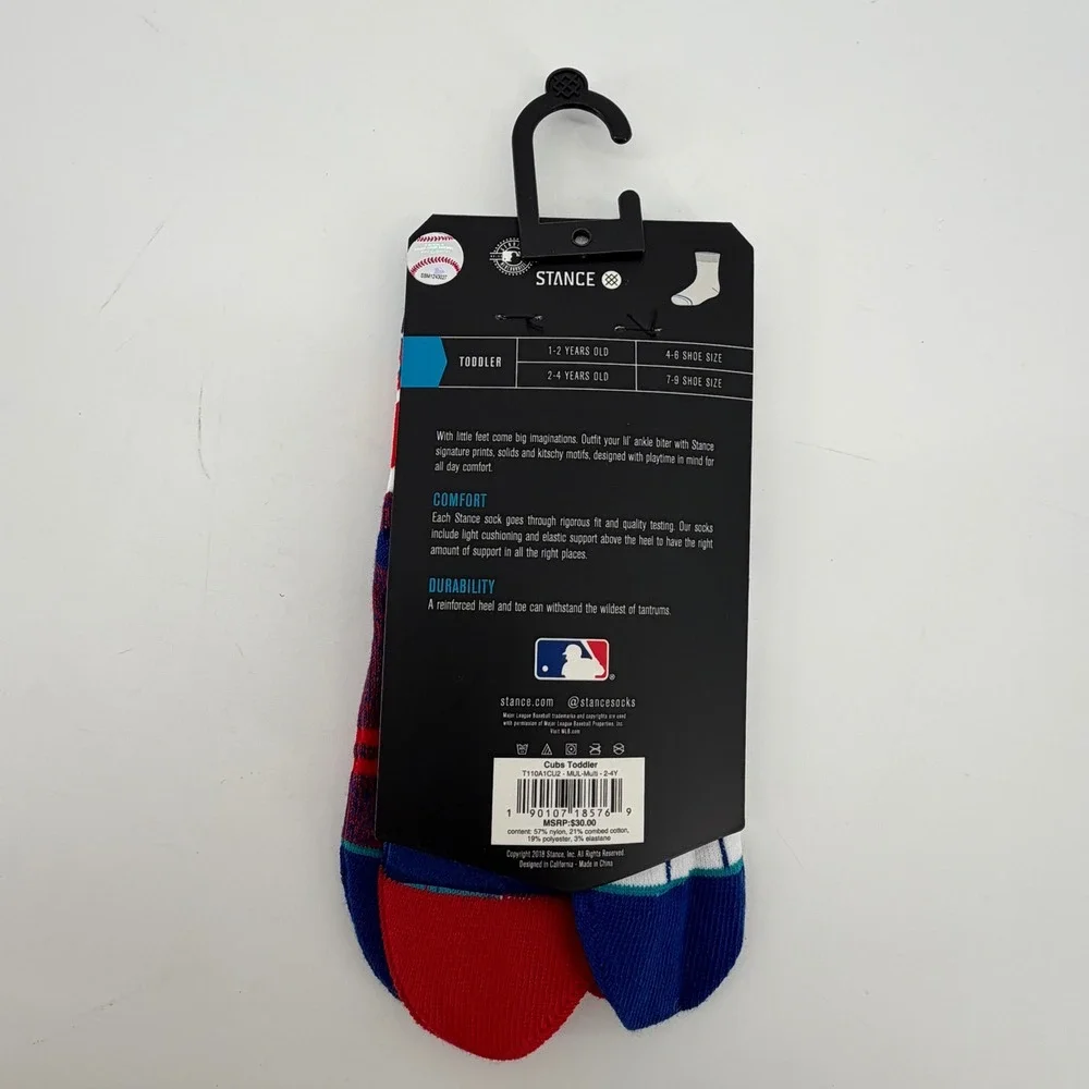 Stance Toddler Chicago Cubs MLB Crew Socks 3 Pk Baseball Pinstripe NWT Size 2-4Y